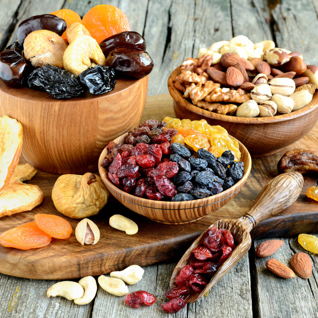 Charcuterie dried and fresh fruits