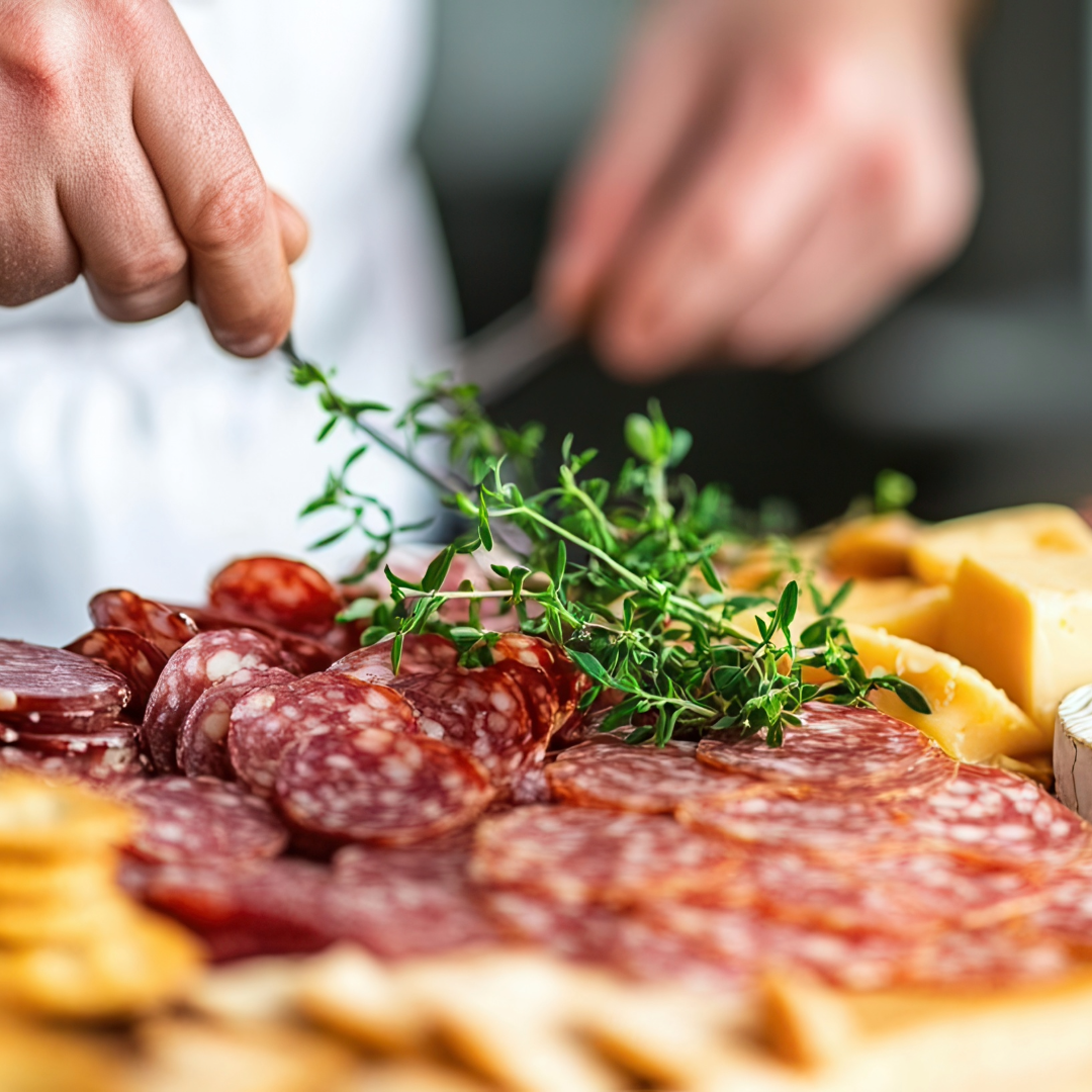 Arrange and Garnish charcuterie boards