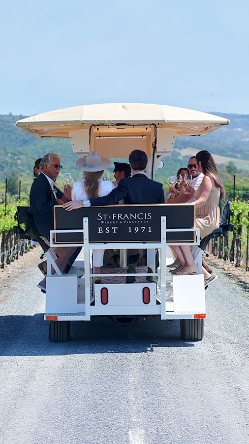 Cocktail hour through the vineyards for your dream Sonoma wedding.